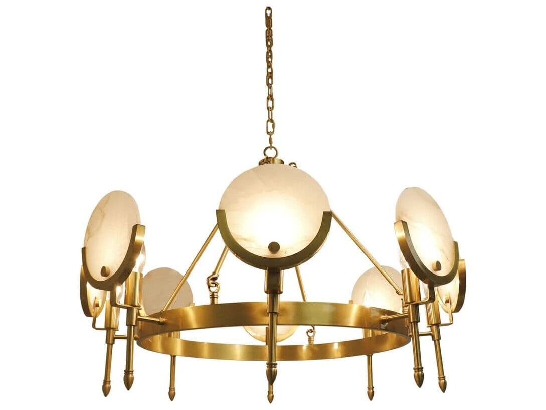 Pasargad Home Regal Vendome Gold Ivory White Candelabra Chandelier