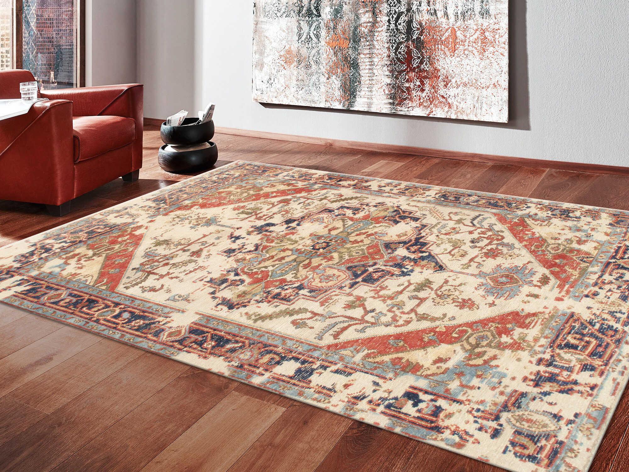 Pasargad Home Serapi Bordered Area Rug