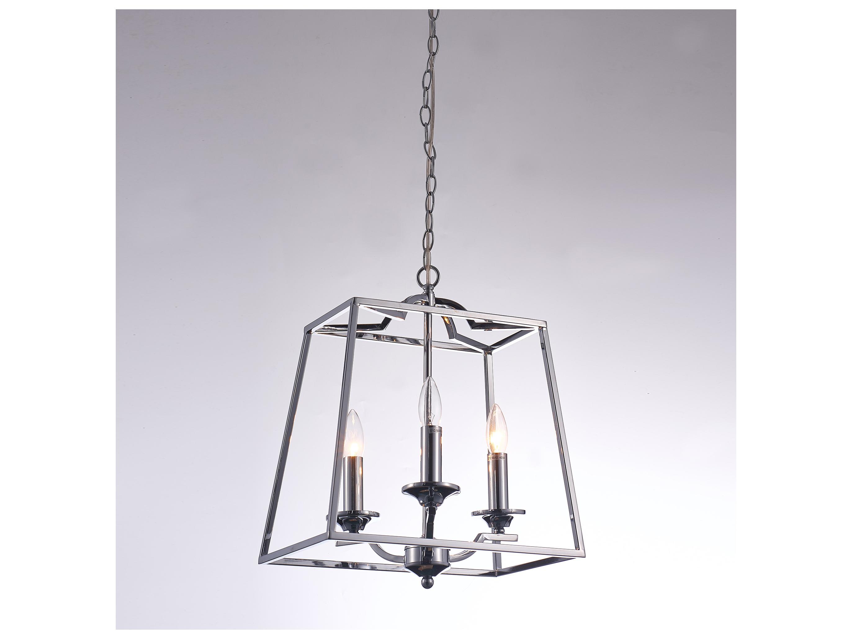 Pasargad Home Bliss Lionnel 3-Light Silver Clear Candelabra Chandelier