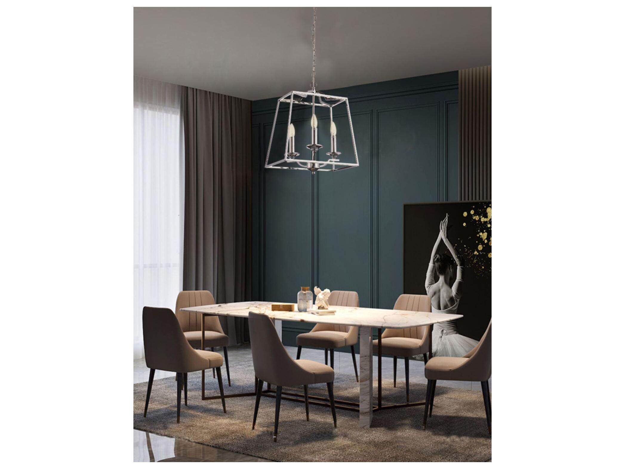 Pasargad Home Bliss Lionnel 3-Light Silver Clear Candelabra Chandelier