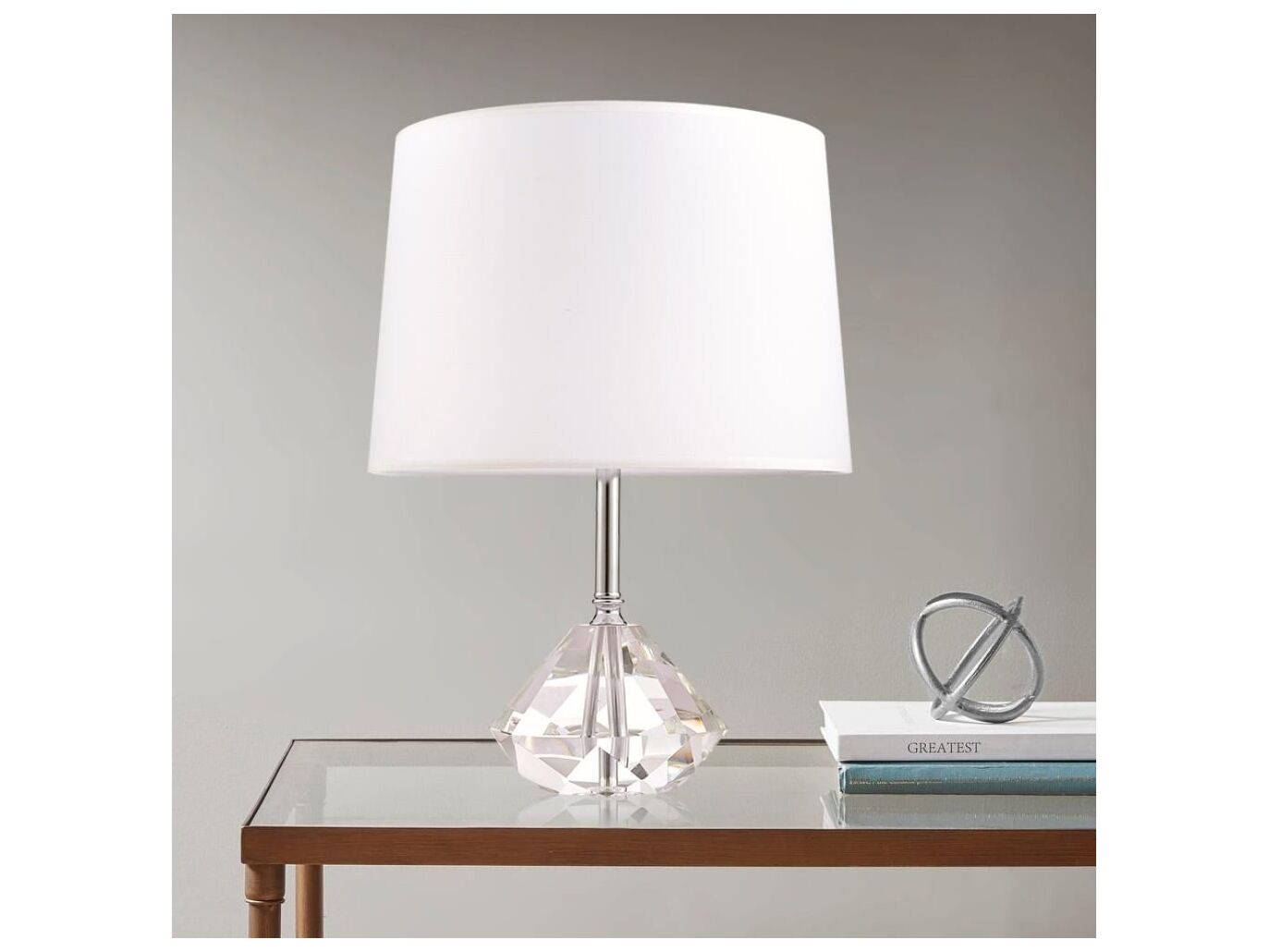 Pasargad Home Regal Tortona Translucent Silver Clear Table Lamp