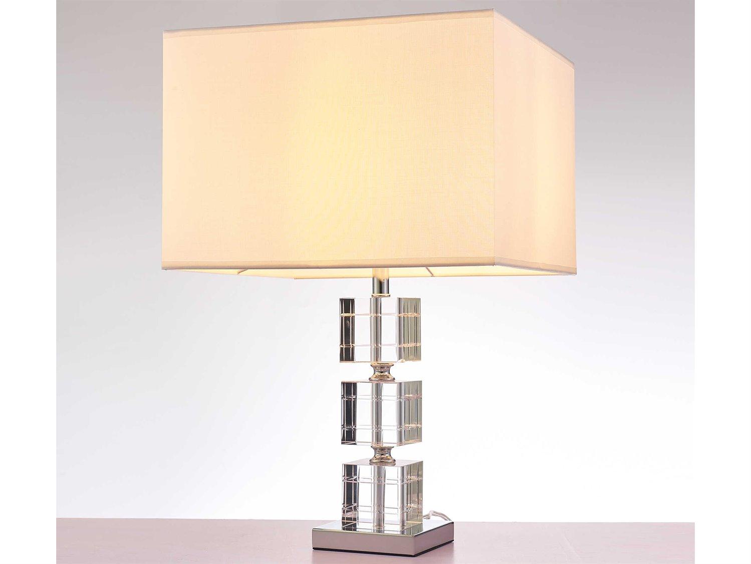 Pasargad Home Regal Fredo White Clear Table Lamp