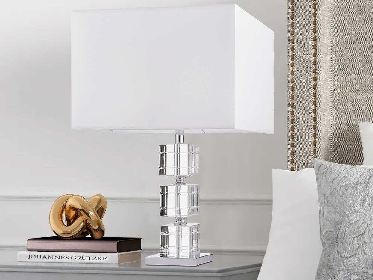 Pasargad Home Regal Fredo White Clear Table Lamp