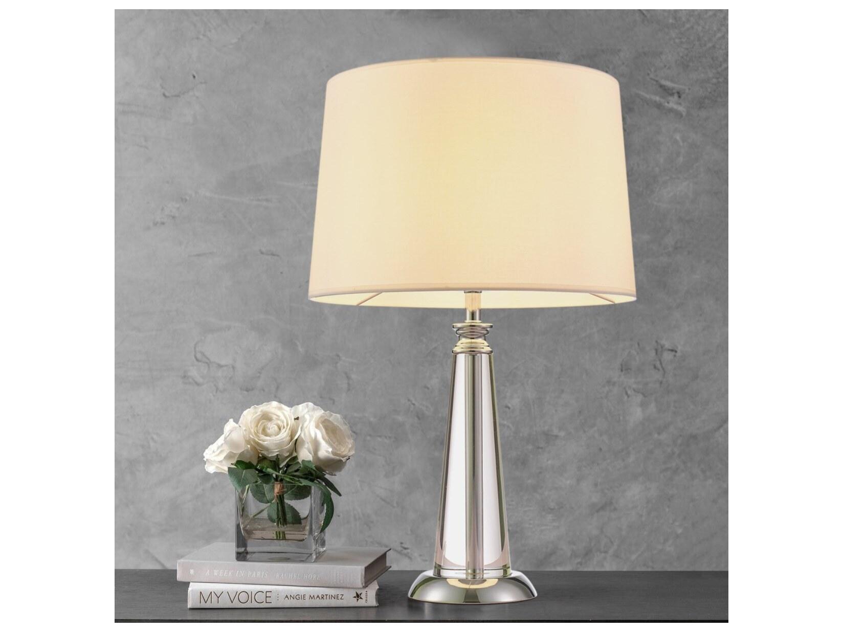 Pasargad Home Regal Canova Silver Clear Table Lamp
