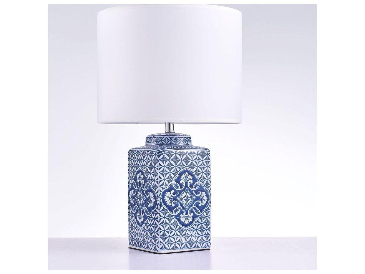 Pasargad Home Regal Margaret Ivory Blue Table Lamp