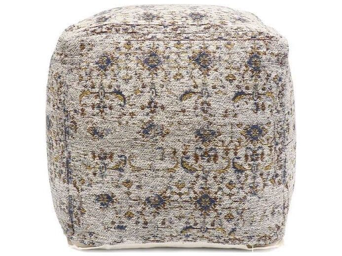 Pasargad Home Grand Canyon Toupe Multi Brown Upholstered Pouf