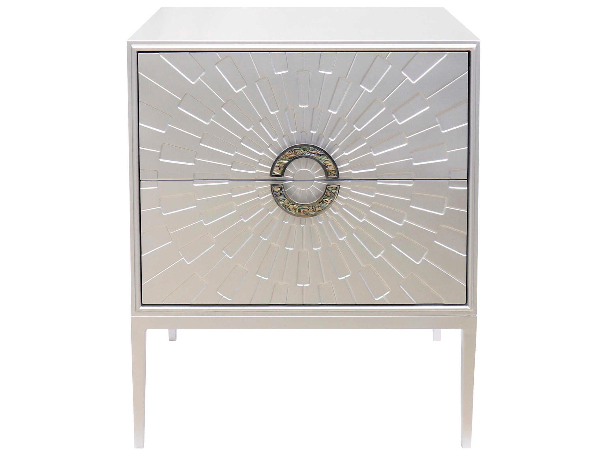 Pasargad Home Pearl Luna 2-Drawers Nightstand