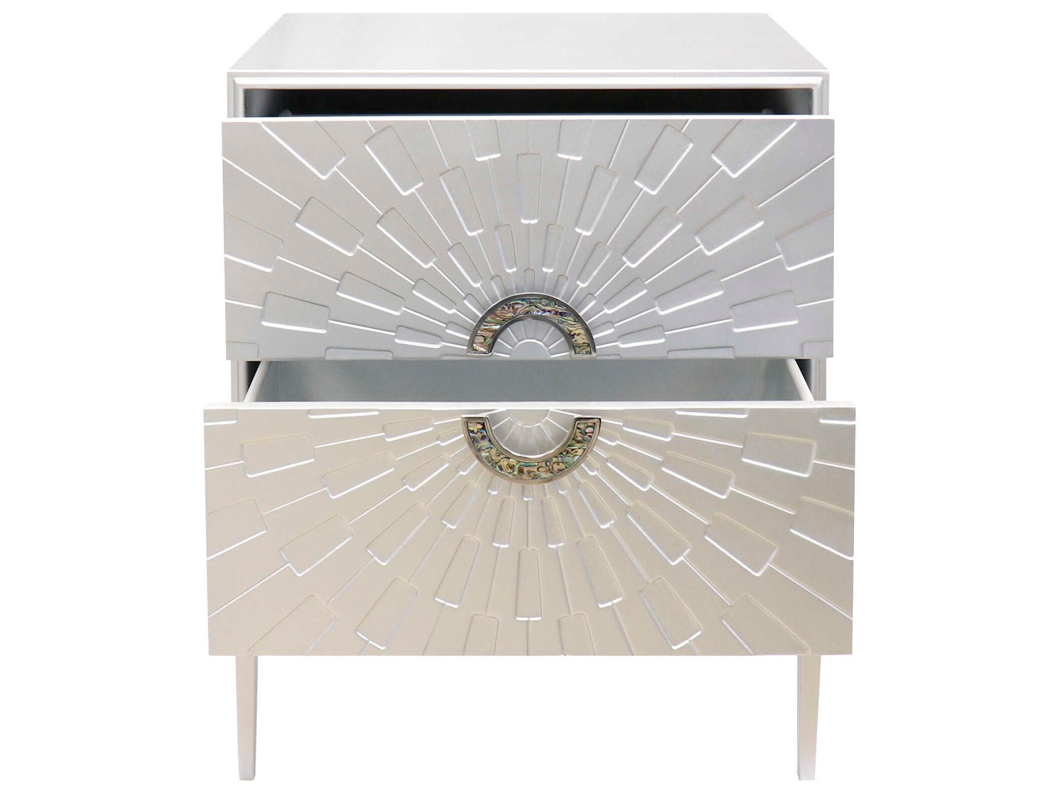 Pasargad Home Pearl Luna 2-Drawers Nightstand