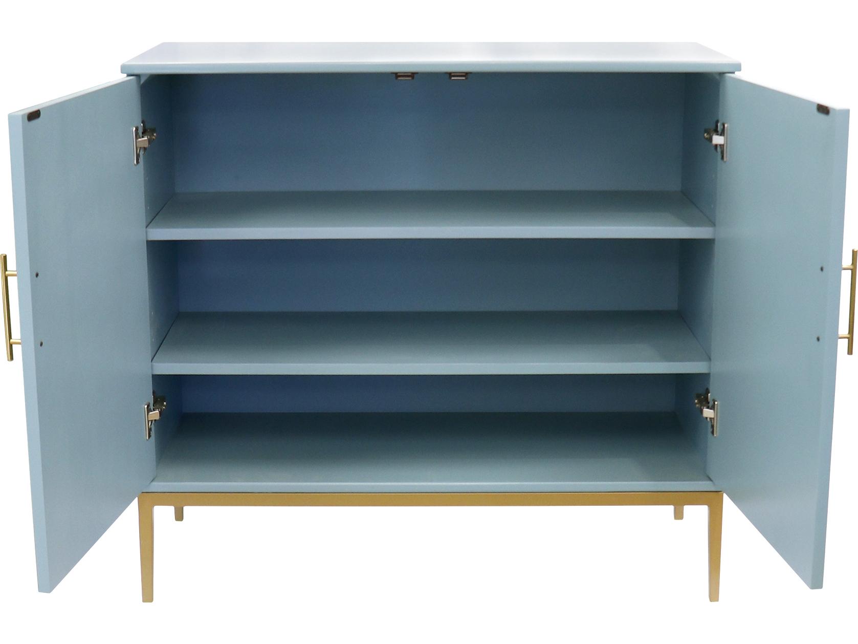 Pasargad Home Calypso Edgar Aqua Gold Blue Accent Chest