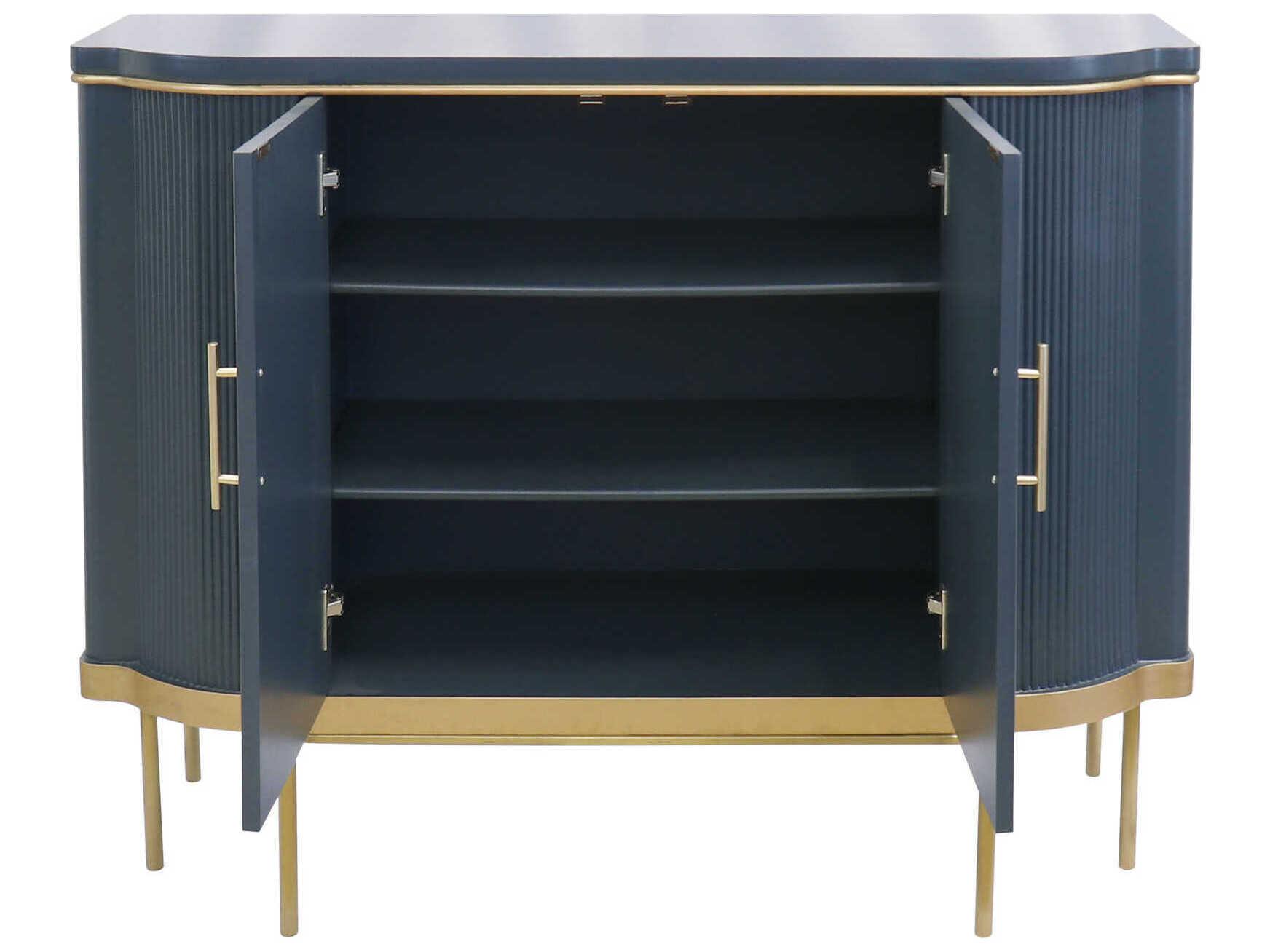 Pasargad Home Calypso Amelia Teal Gold Blue Accent Chest