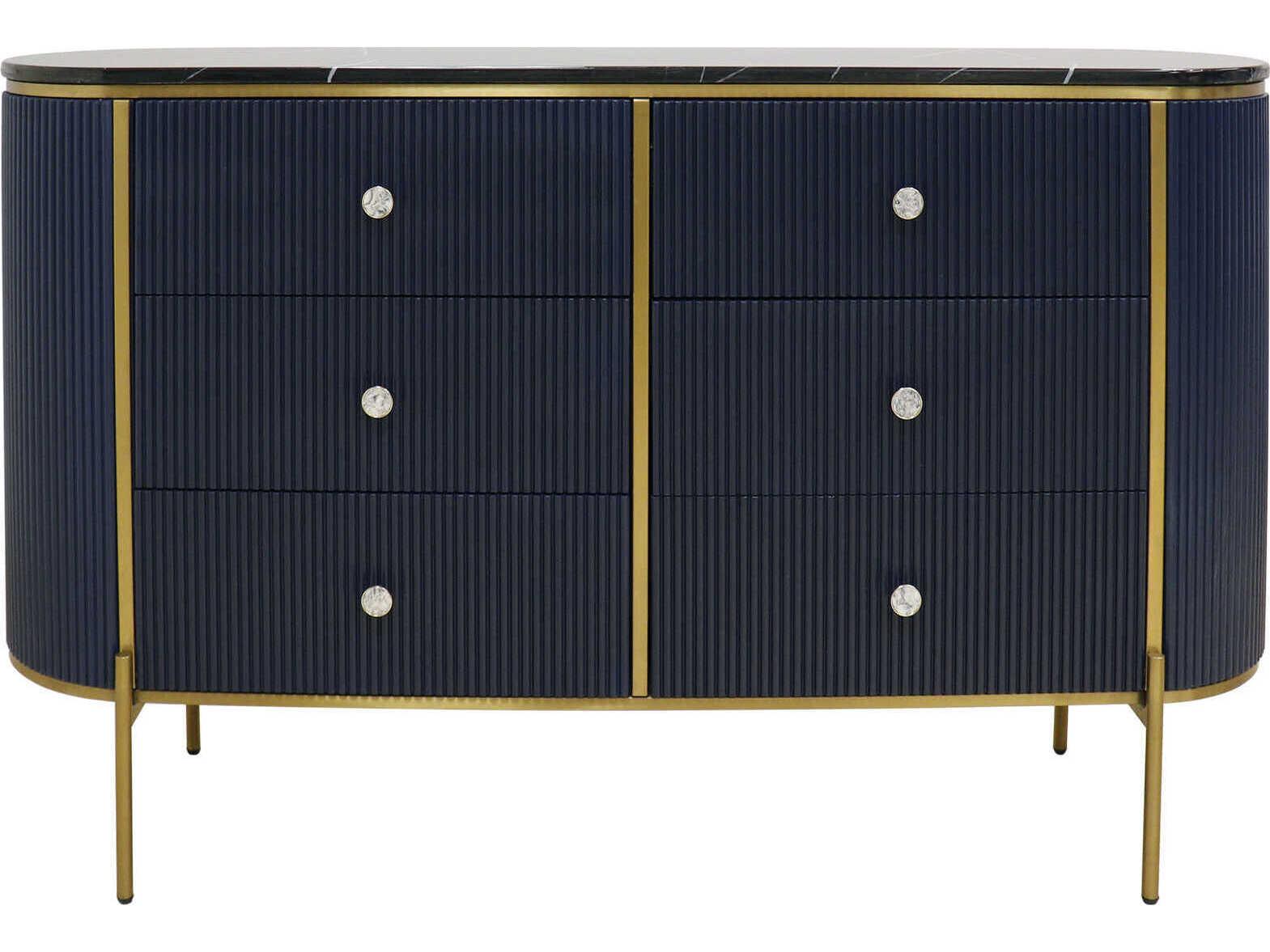 Pasargad Home Calypso Theodore 59" Navy Gold Sideboard