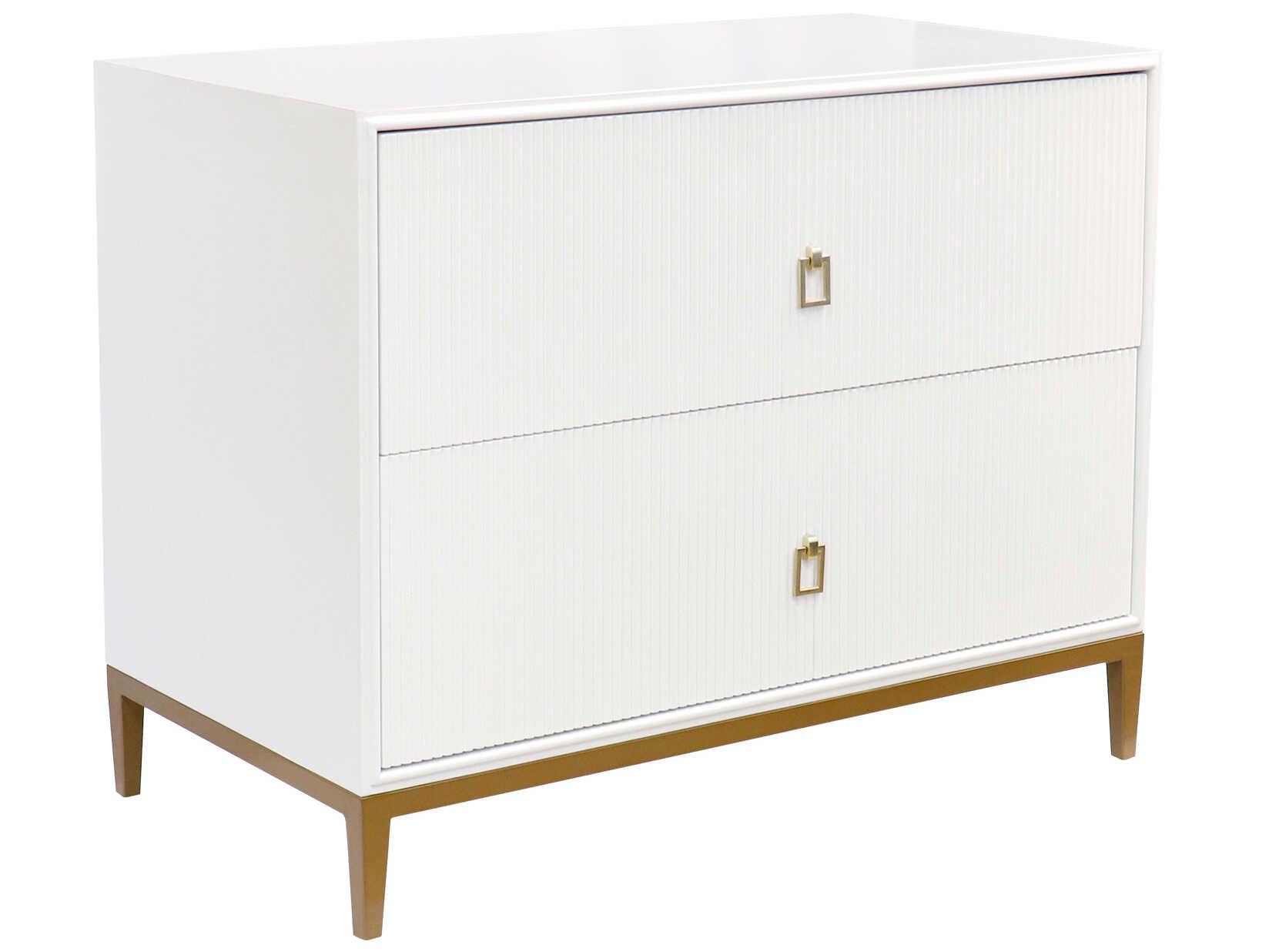 Pasargad Home Pearl Victoria 2-Drawers White Nightstand