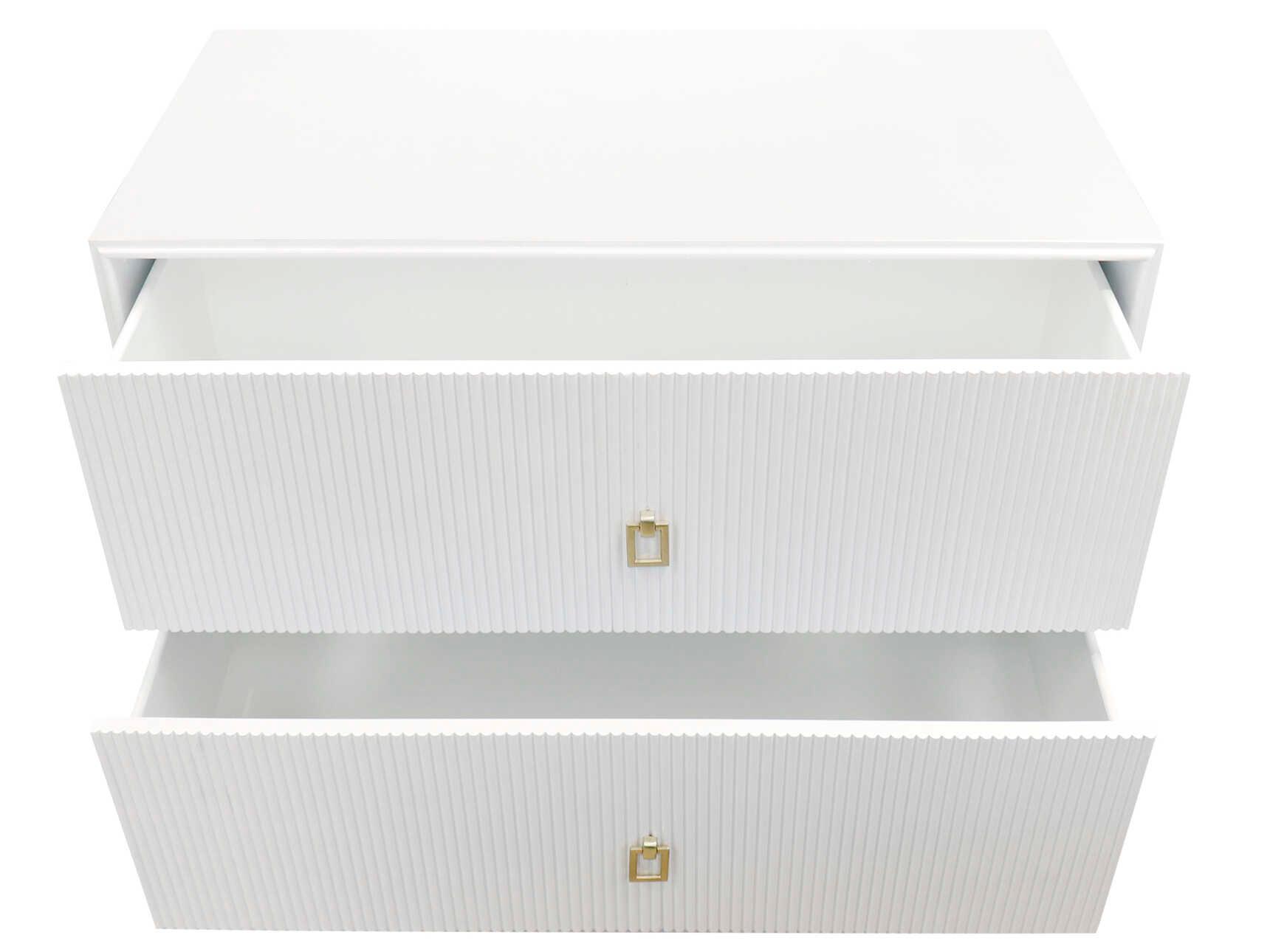 Pasargad Home Pearl Victoria 2-Drawers White Nightstand