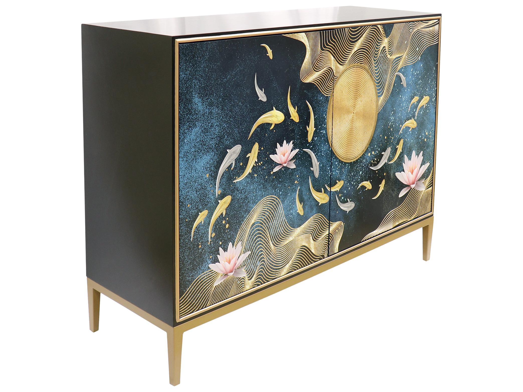 Pasargad Home Pearl Twilight 47" Black Bronze Sideboard
