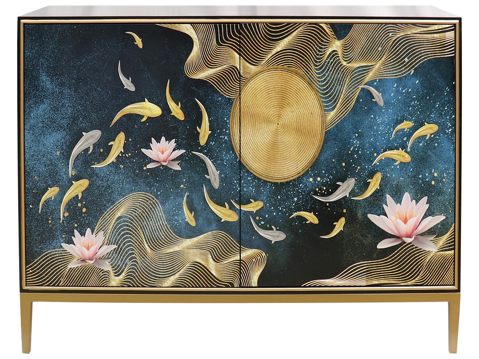 Pasargad Home Pearl Twilight 47" Black Bronze Sideboard