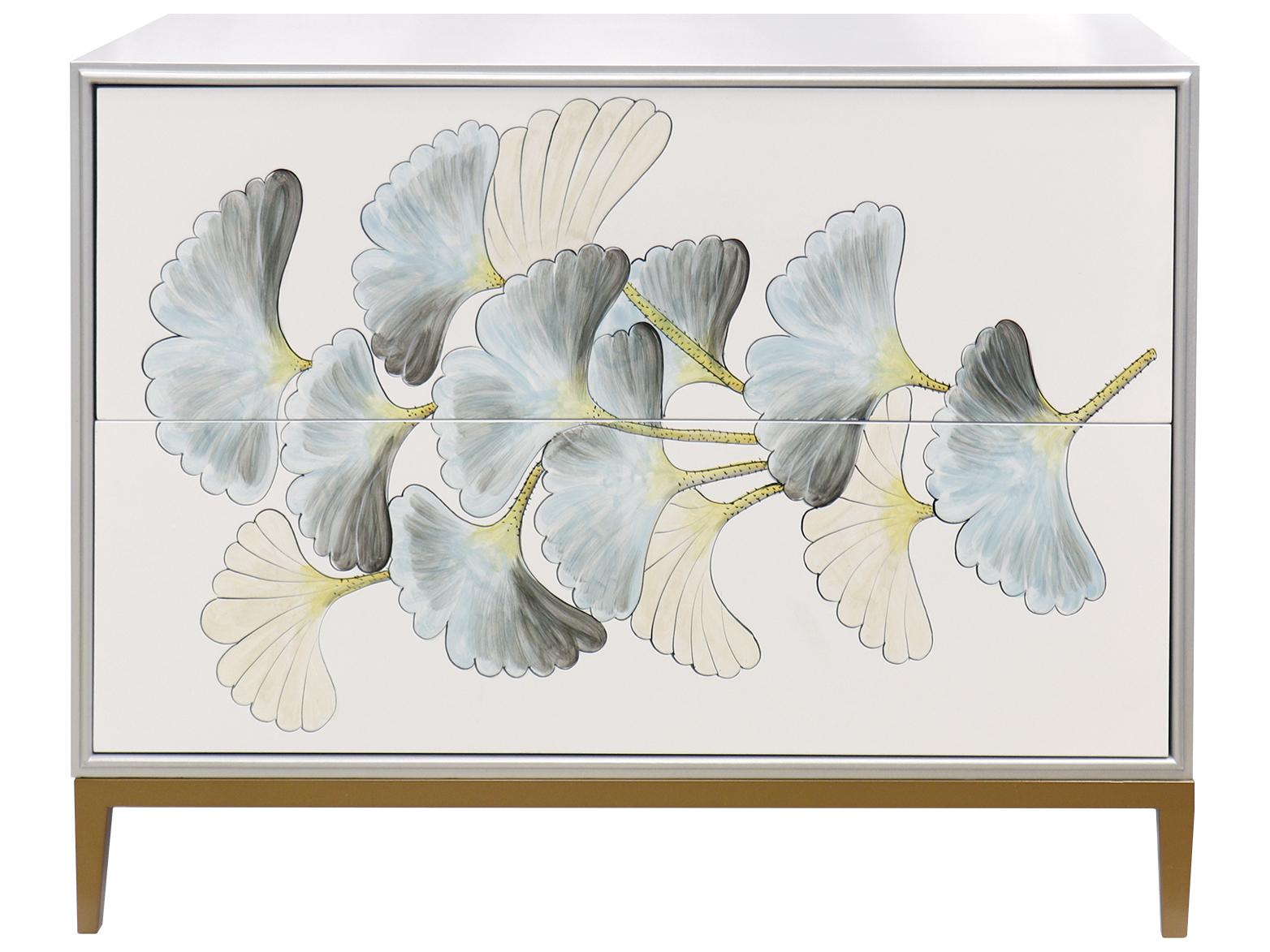 Pasargad Home Pearl Annabelle 2-Drawers White Nightstand