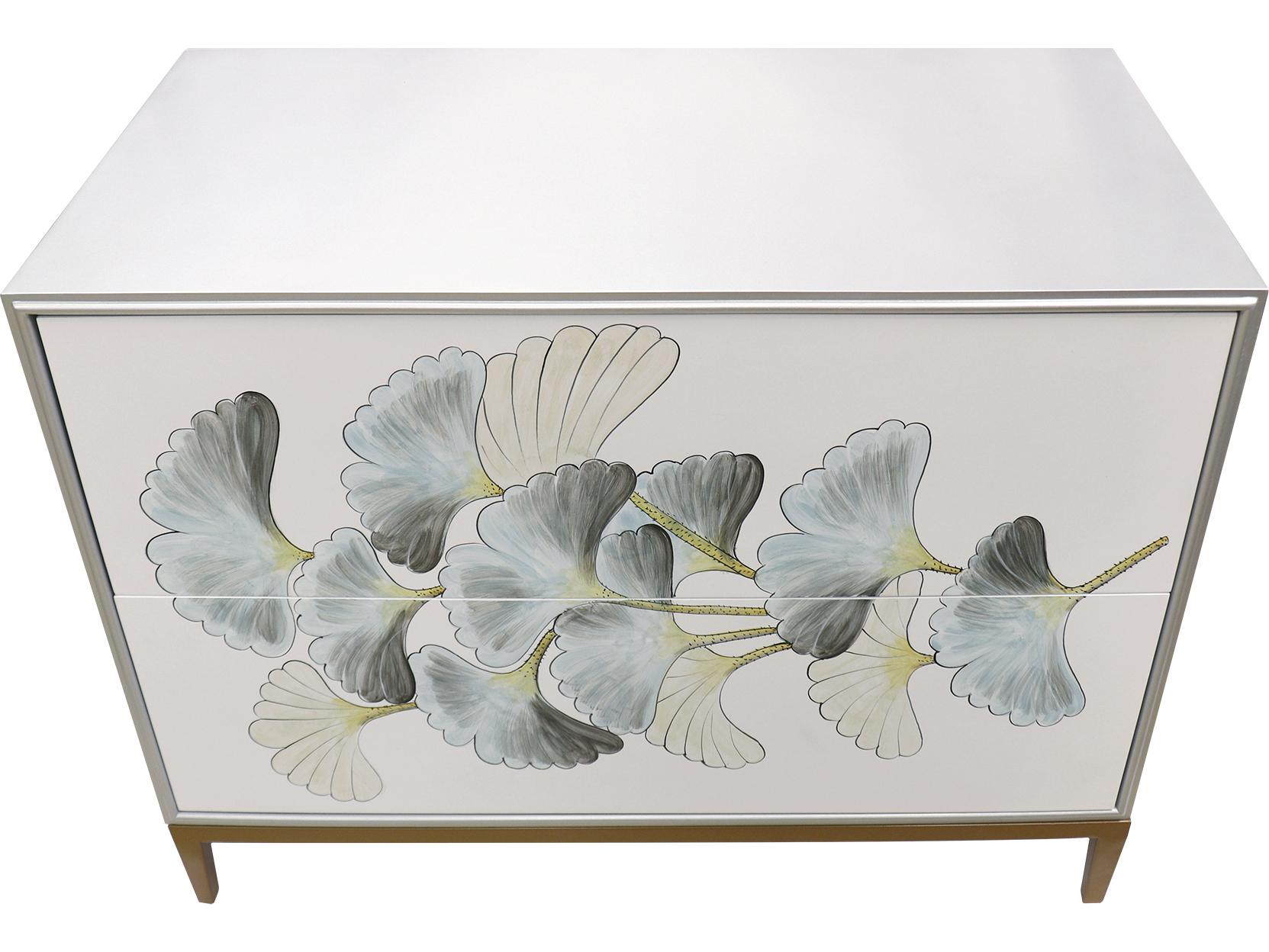 Pasargad Home Pearl Annabelle 2-Drawers White Nightstand
