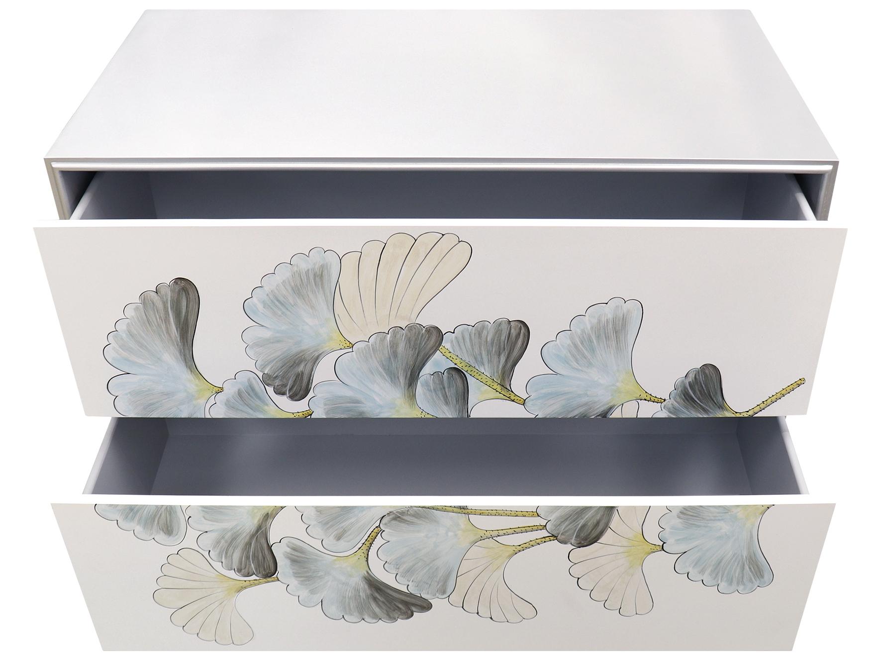 Pasargad Home Pearl Annabelle 2-Drawers White Nightstand