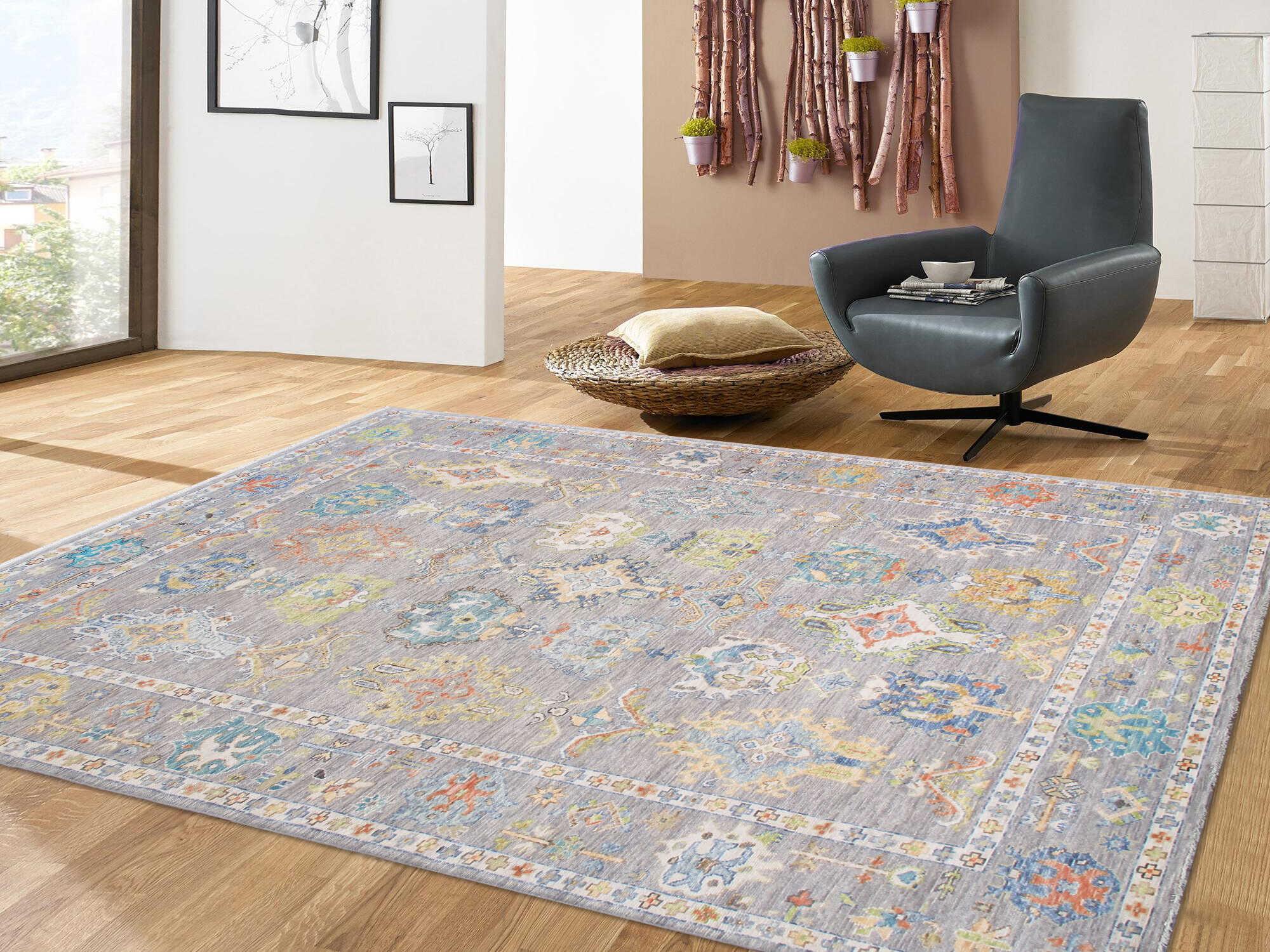 Pasargad Home Oushak Bordered Area Rug