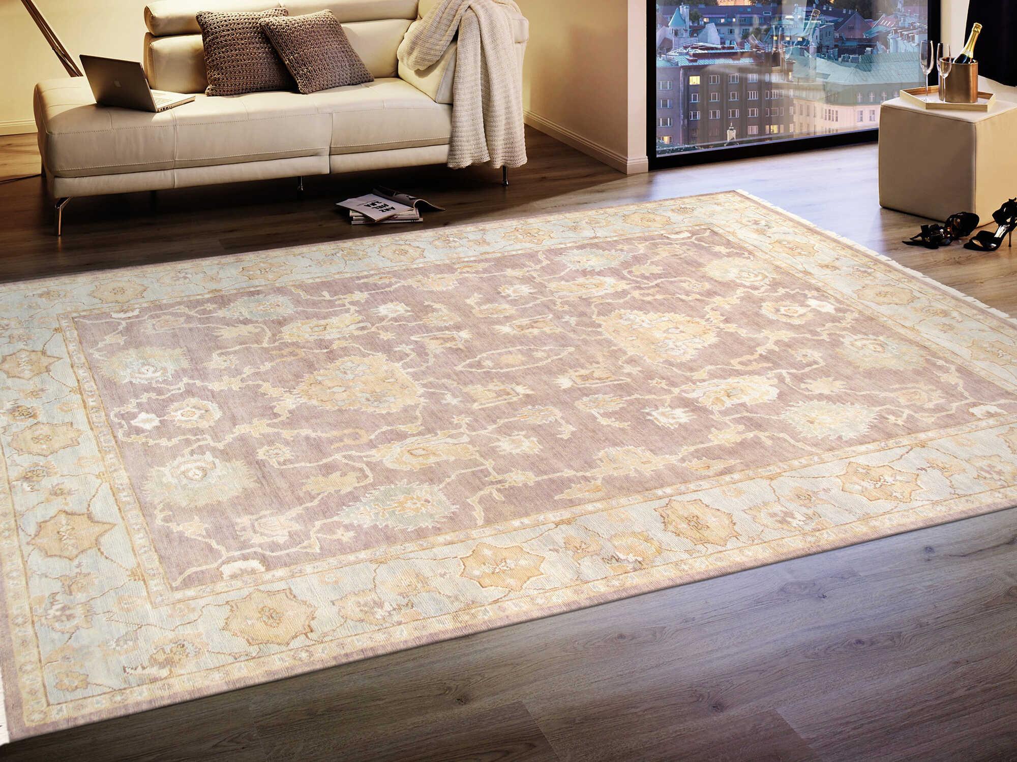 Pasargad Home Oushak Bordered Area Rug