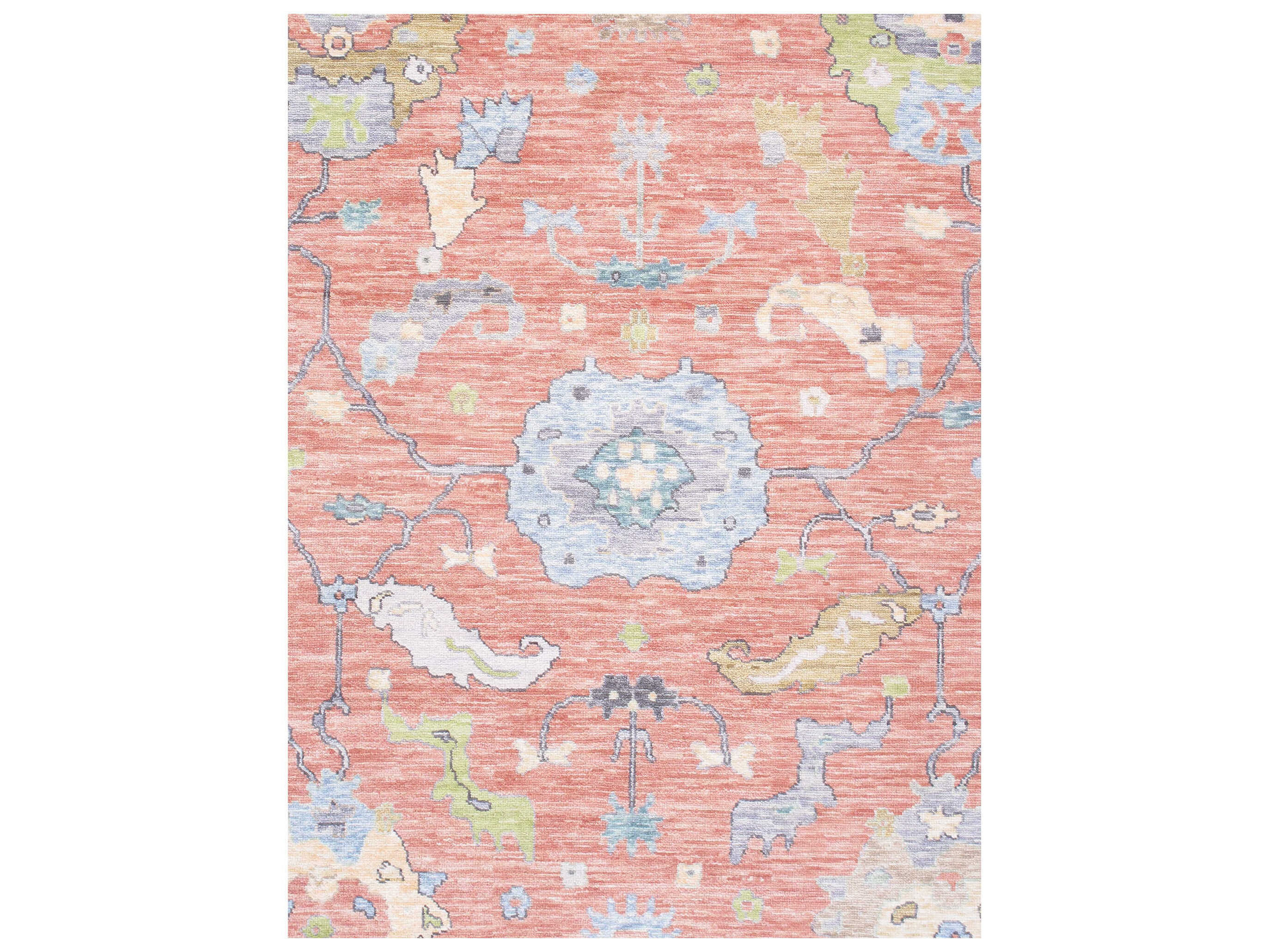 Pasargad Home Oushak Bordered Area Rug