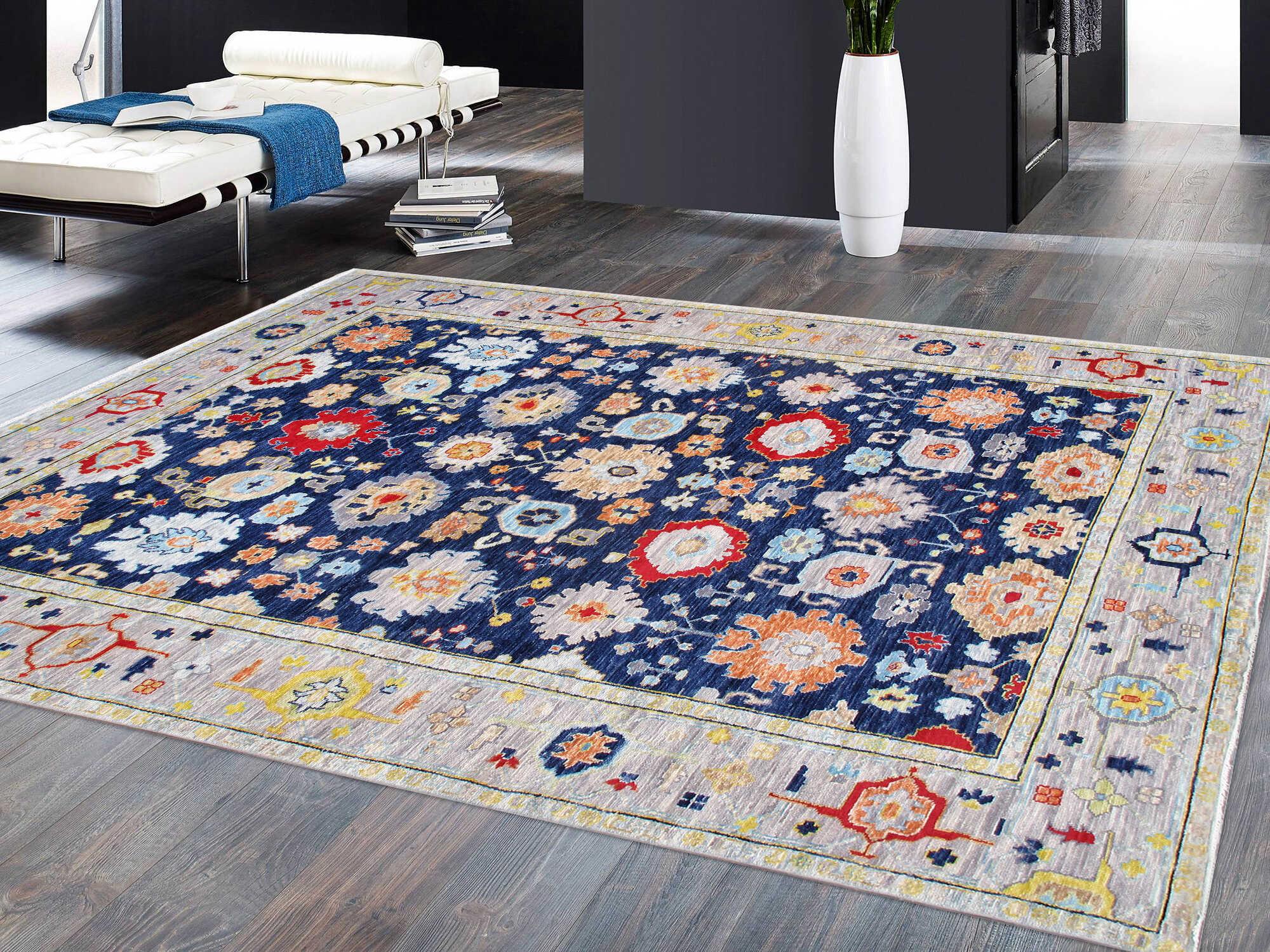 Pasargad Home Oushak Bordered Area Rug
