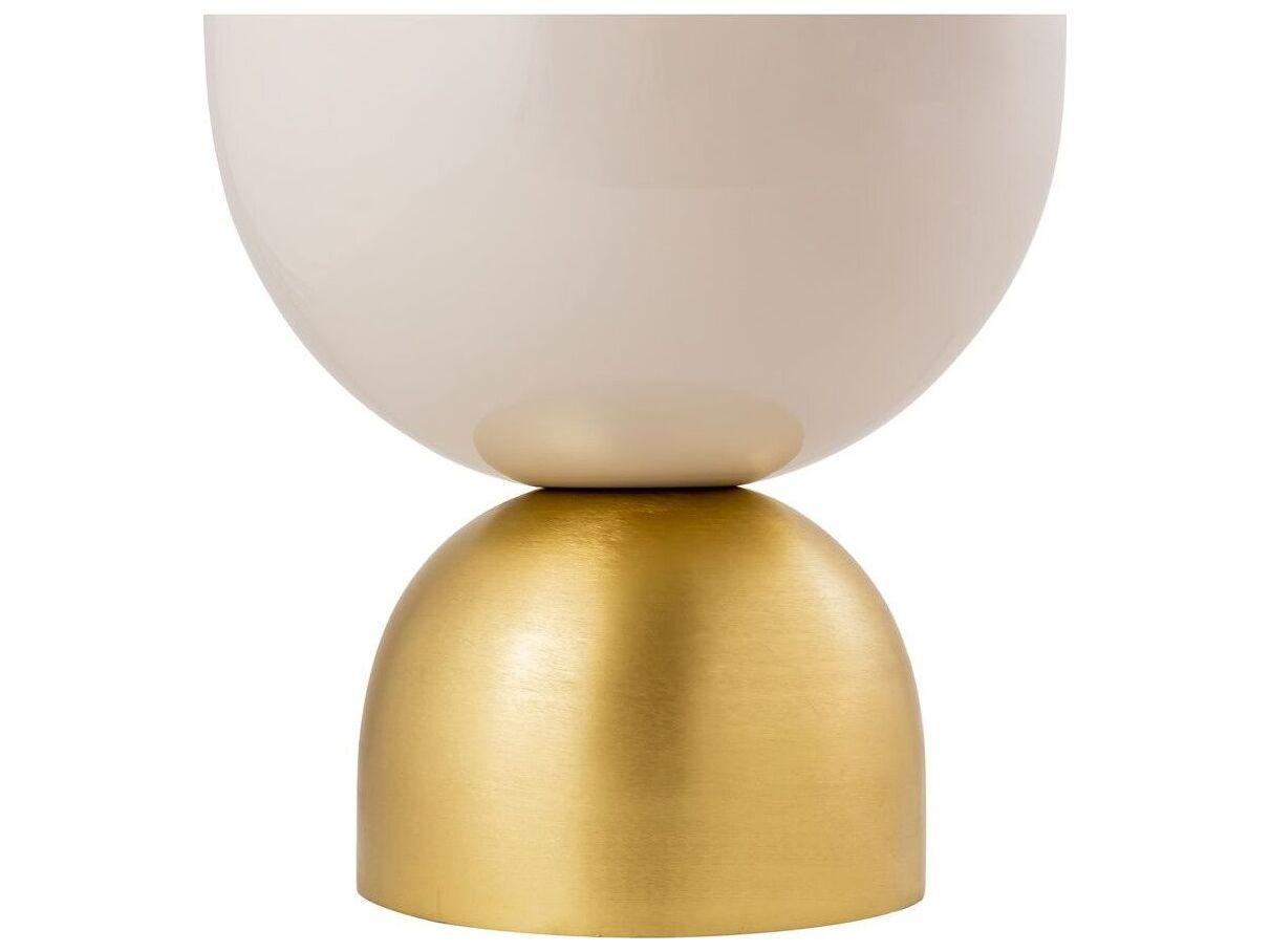 Pasargad Home Byzantine Calista Round Metal Brass Ivory End Table