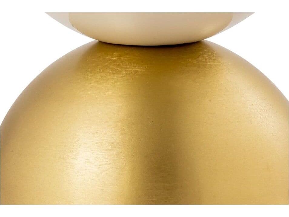 Pasargad Home Byzantine Calista Round Metal Gold Ivory End Table