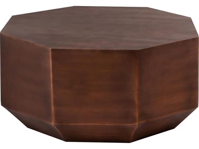 Pasargad Home Byzantine Dorian Octagon Metal Copper Coffee Table