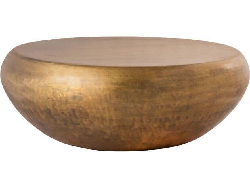 Pasargad Home Byzantine Helios Round Metal Brass Coffee Table