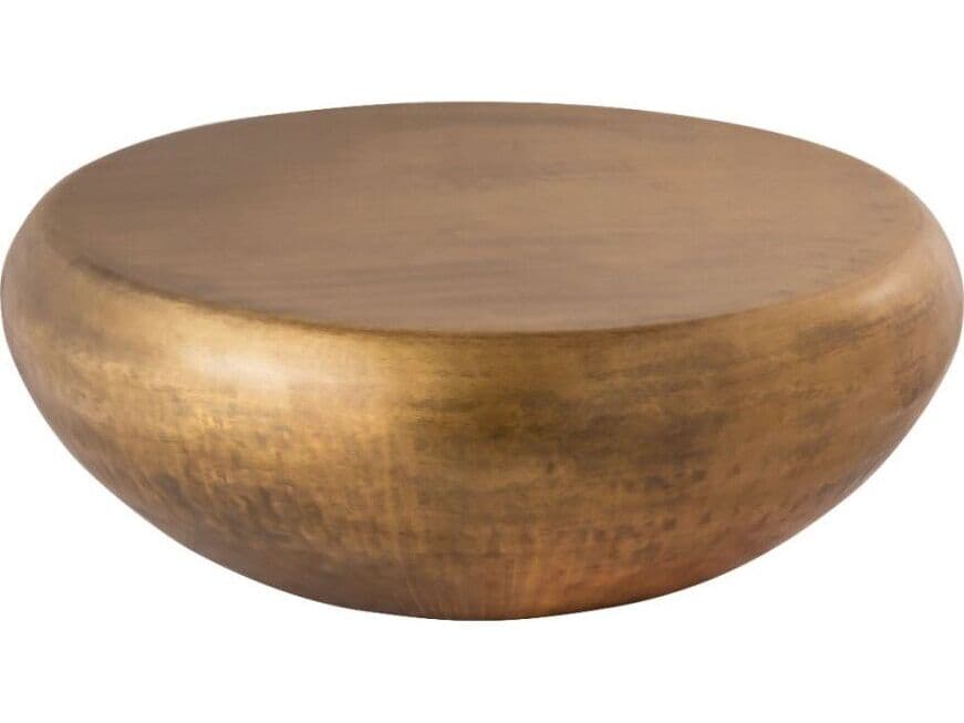 Pasargad Home Byzantine Helios Round Metal Brass Coffee Table
