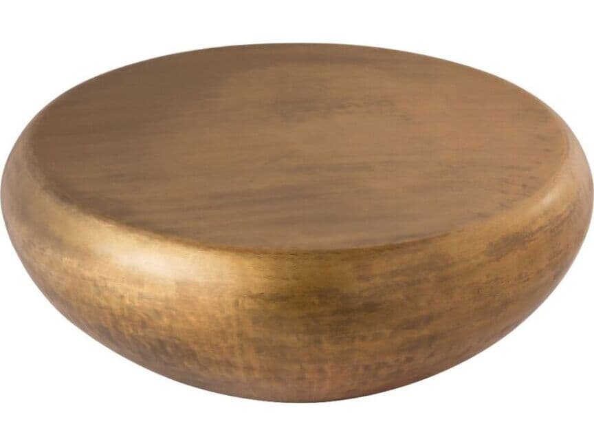 Pasargad Home Byzantine Helios Round Metal Brass Coffee Table