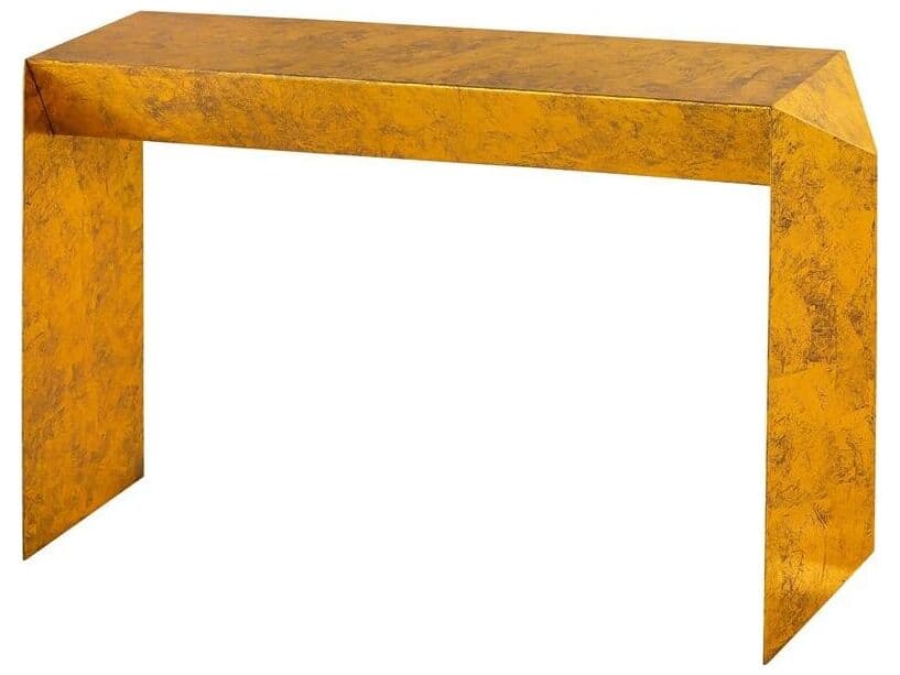 Pasargad Home Byzantine Katya Rectangular Metal Gold Foil Console Table