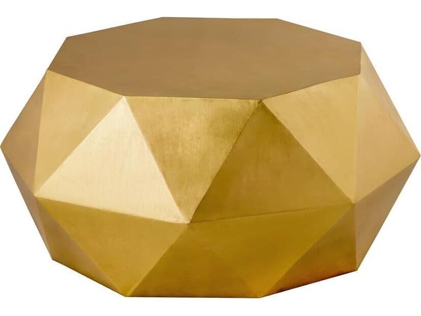 Pasargad Home Byzantine Kronos Octagon Metal Gold Coffee Table