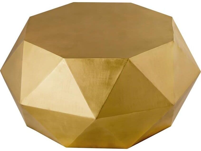 Pasargad Home Byzantine Kronos Octagon Metal Gold Coffee Table