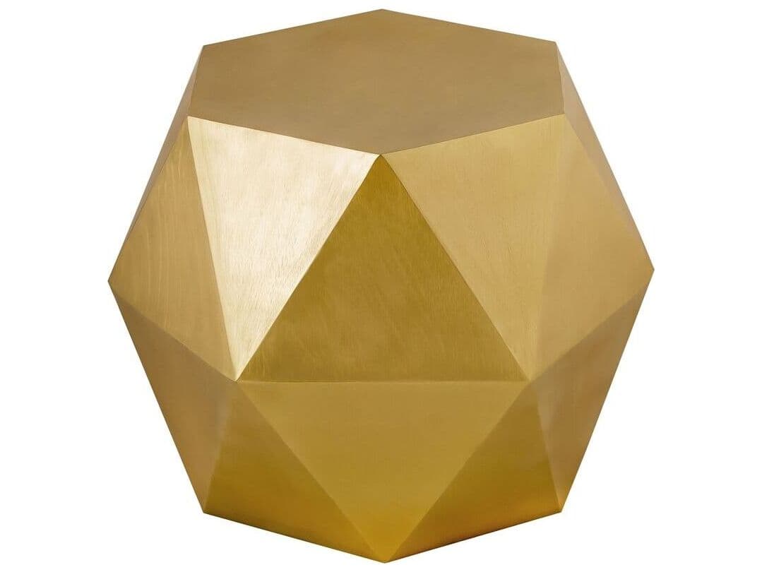 Pasargad Home Byzantine Lexi Hexagon Metal Brass End Table