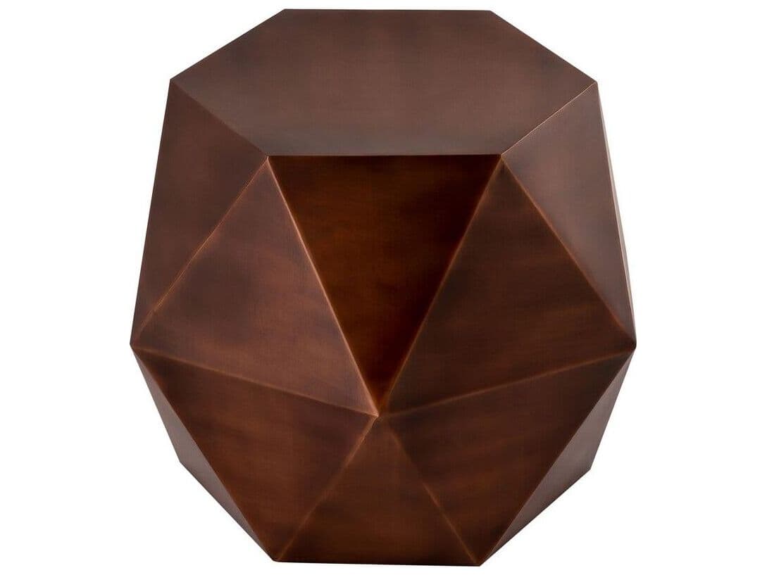 Pasargad Home Byzantine Lexi Hexagon Metal Copper End Table