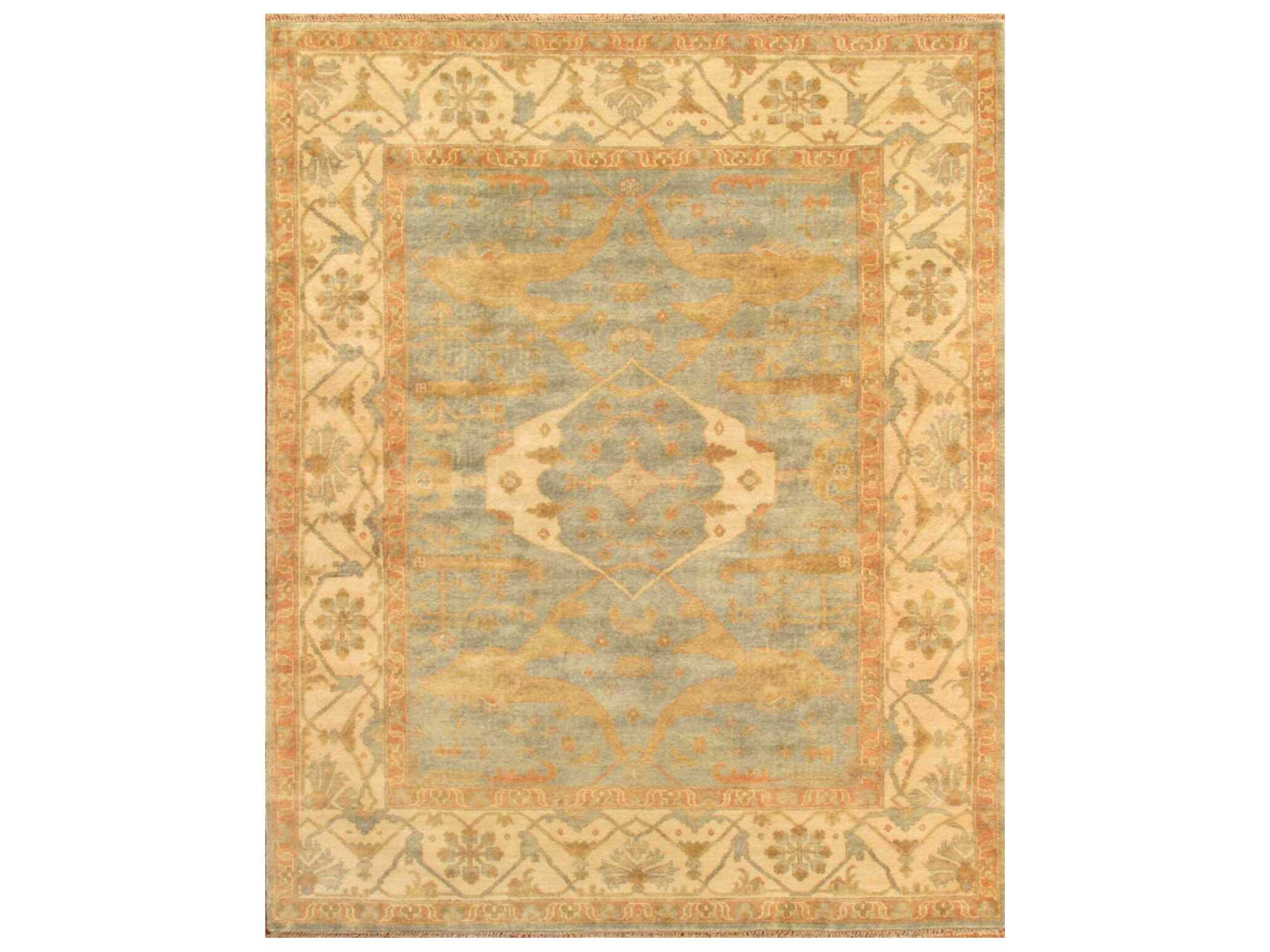 Pasargad Home Oushak Bordered Area Rug