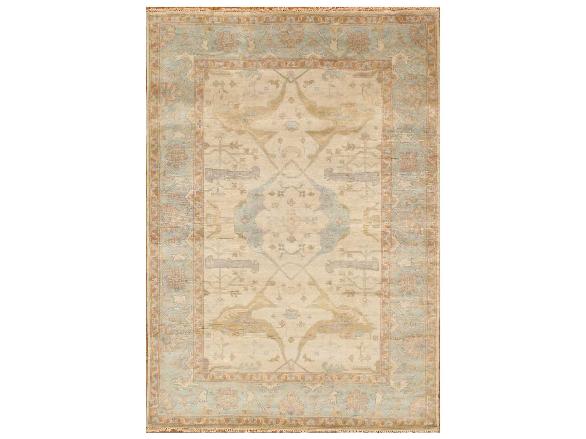 Pasargad Home Oushak Bordered Area Rug