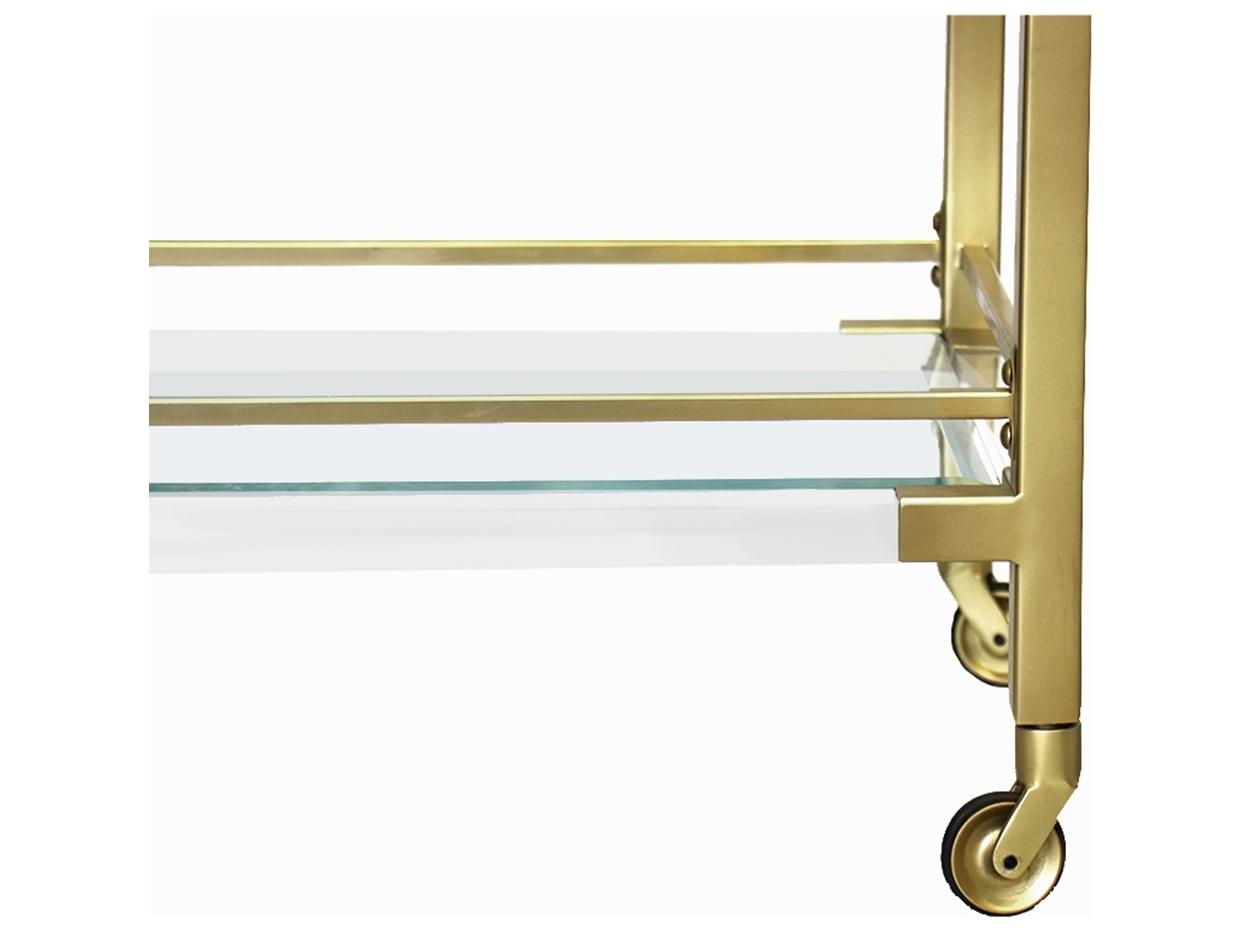 Pasargad Home Beacon Baylor Glass Clear Brass Bar Cart