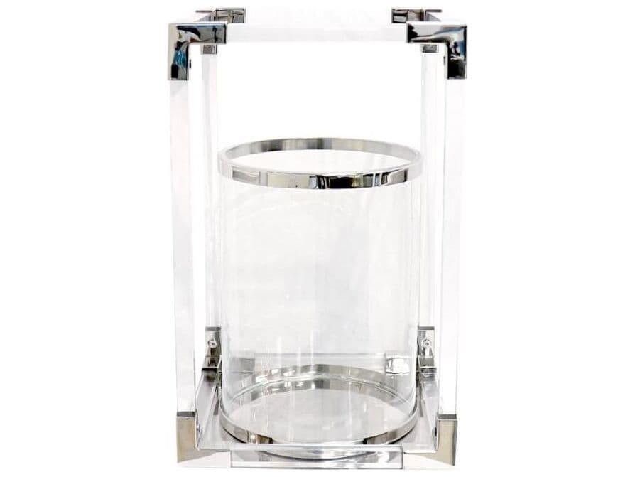 Pasargad Home Beacon Soren Silver Clear Candle Holder