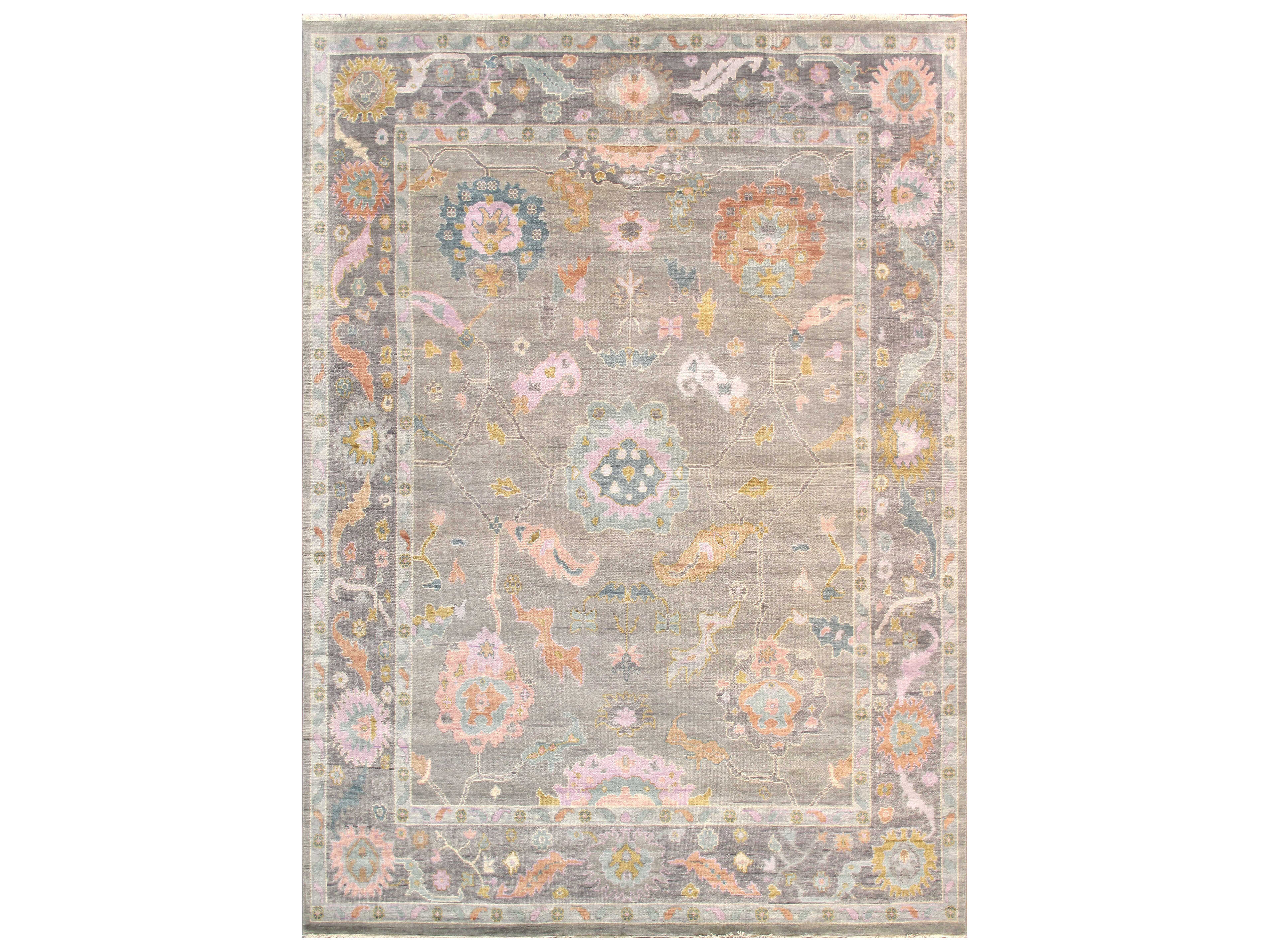 Pasargad Home Oushak Bordered Area Rug