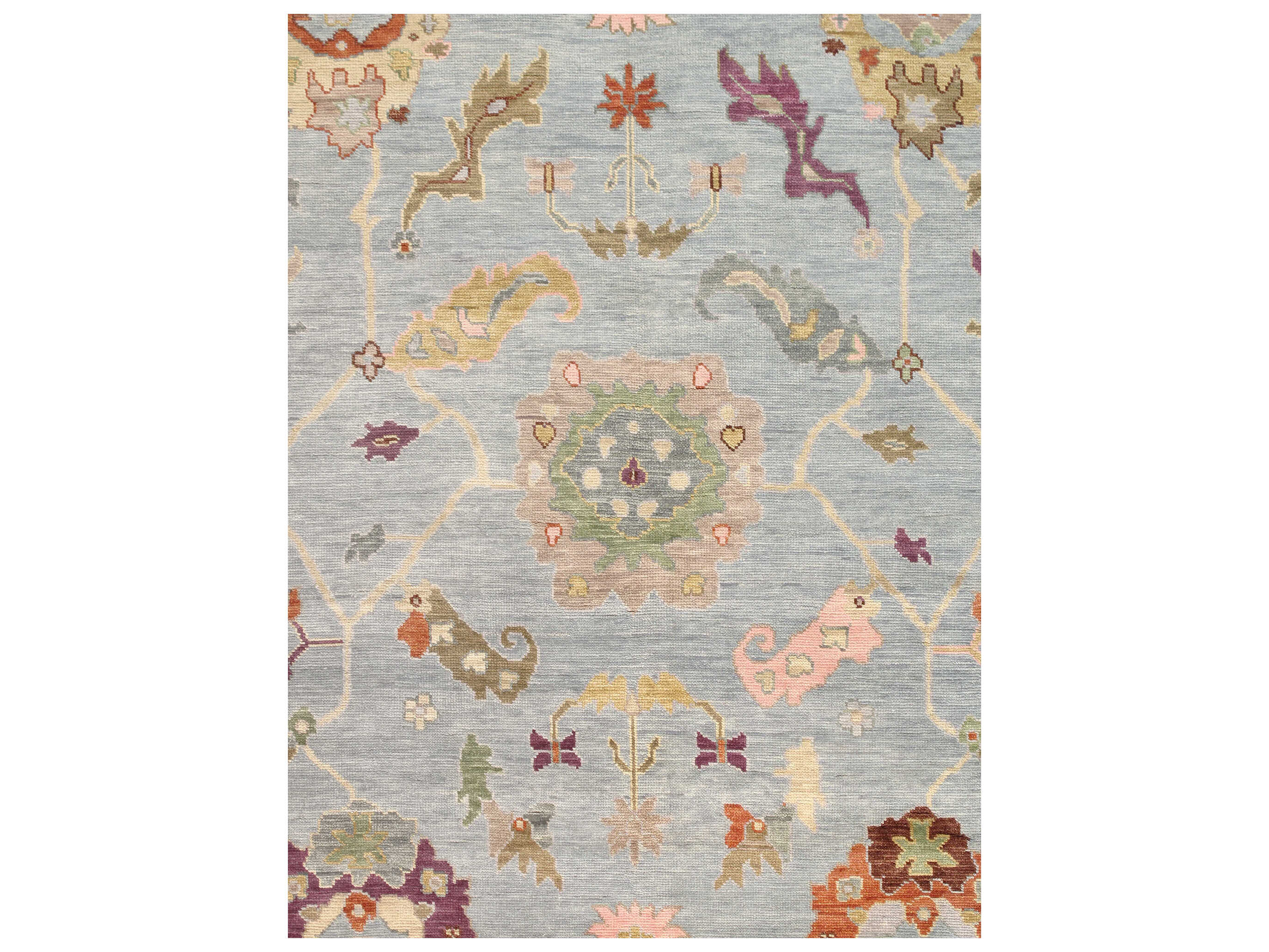 Pasargad Home Oushak Bordered Area Rug