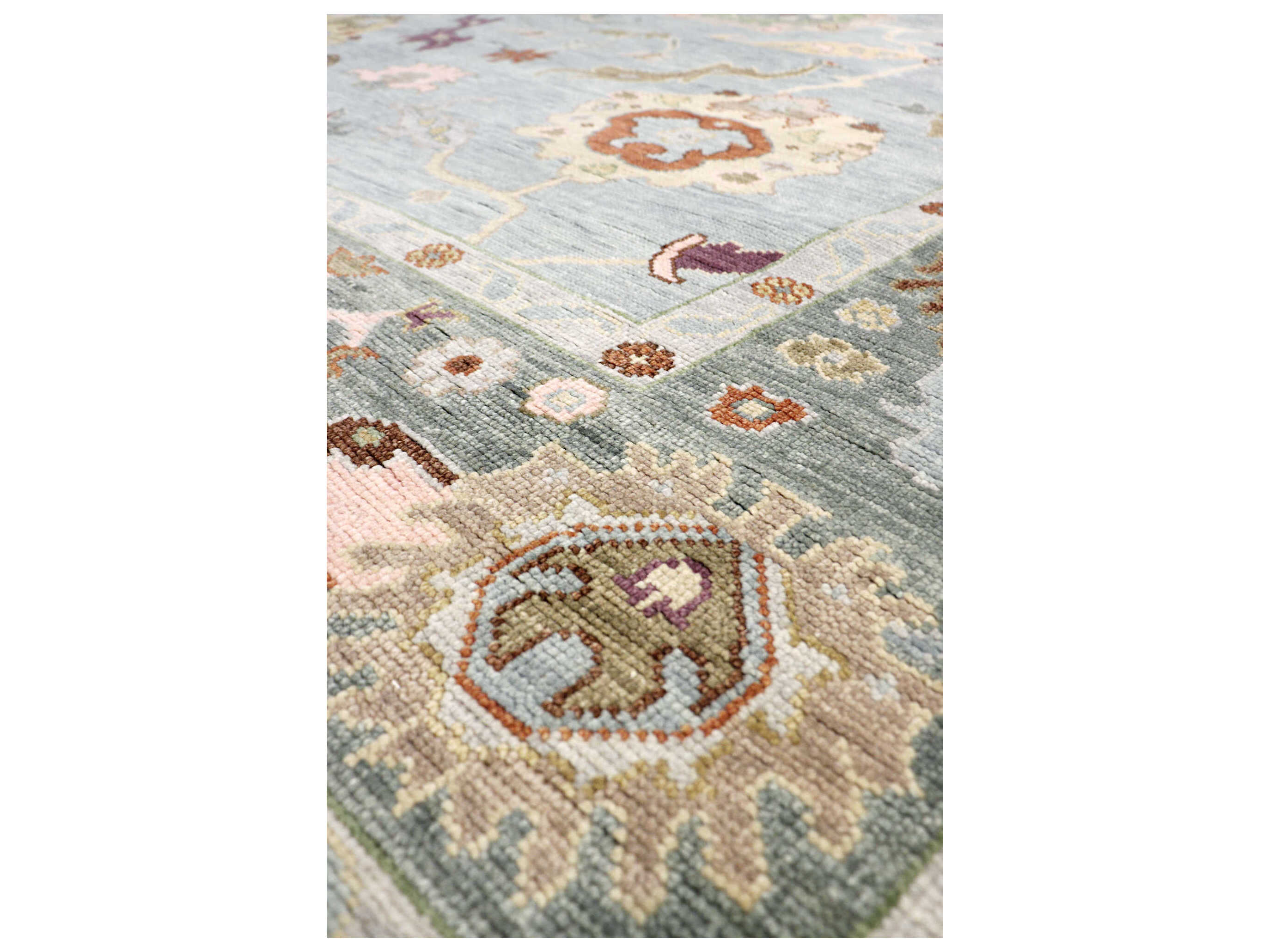 Pasargad Home Oushak Bordered Area Rug
