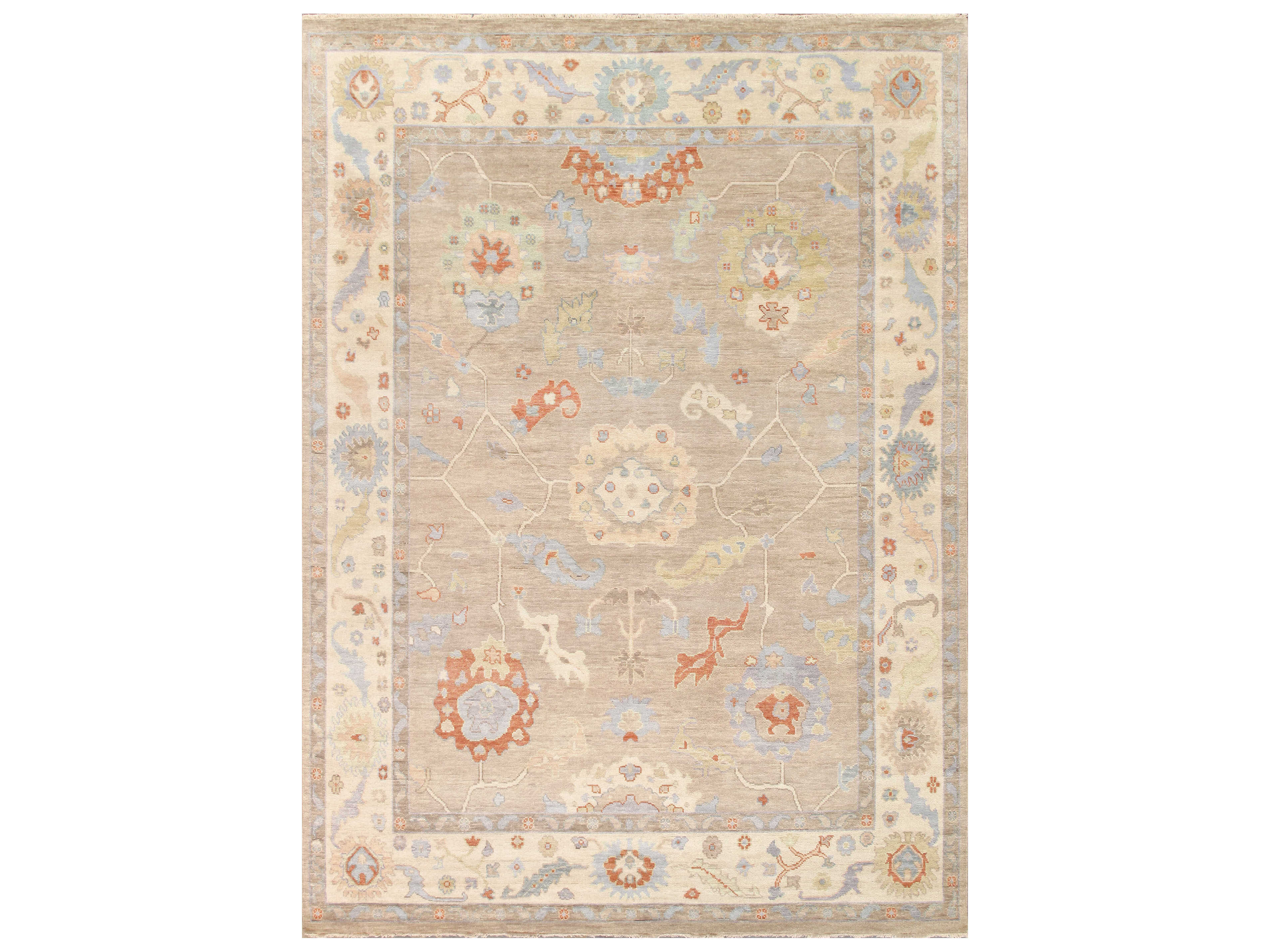 Pasargad Home Oushak Bordered Area Rug