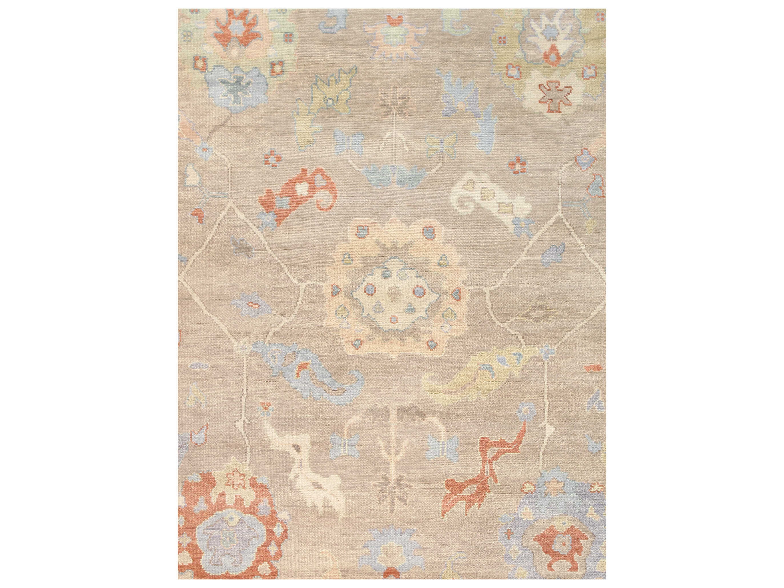 Pasargad Home Oushak Bordered Area Rug