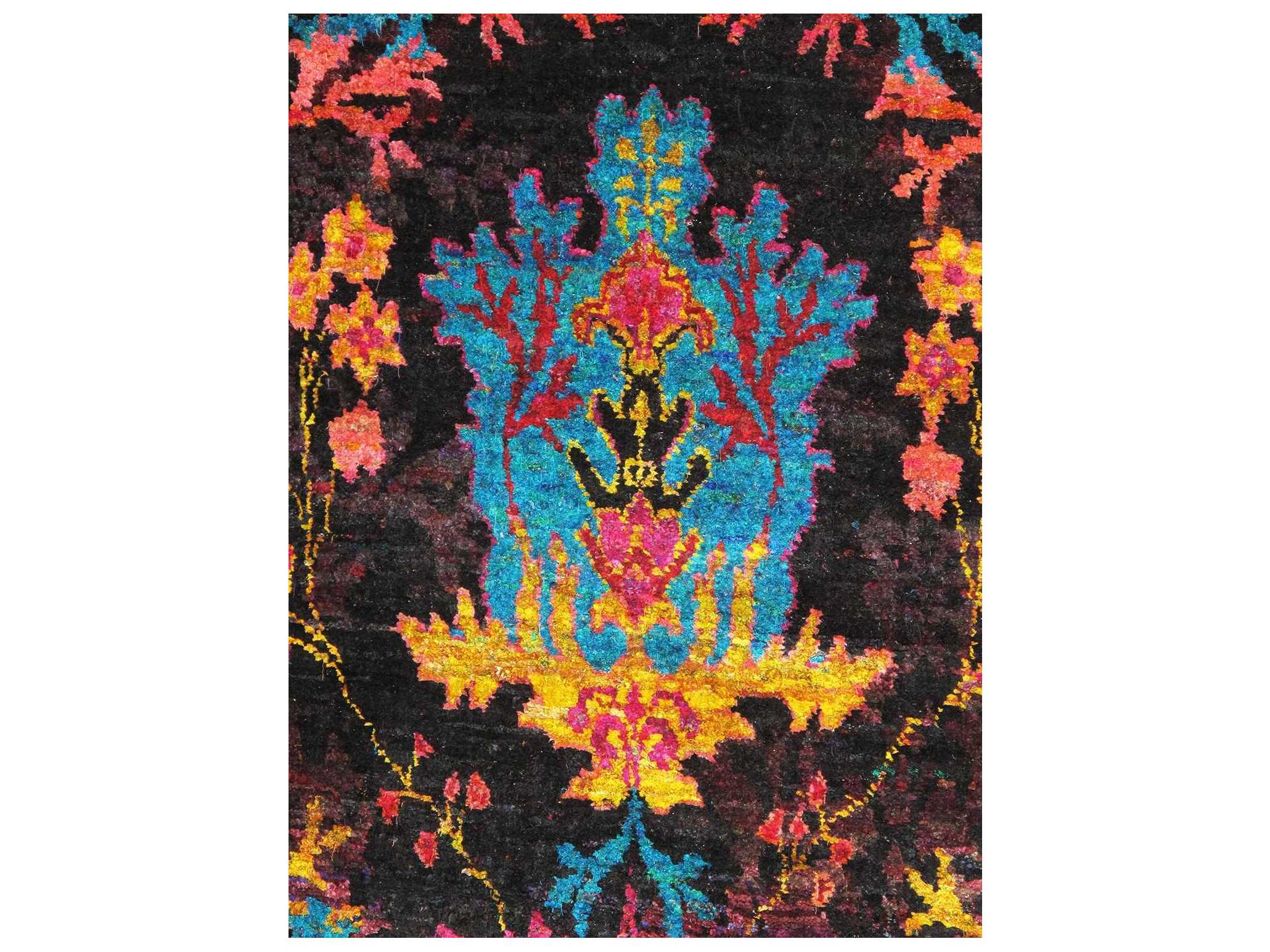 Pasargad Home Aqua Silk Floral Area Rug