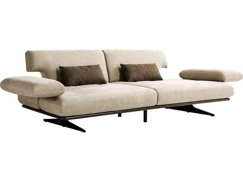 Pasargad Home Positano Delano Dark Beige Brown Upholstered Sofa