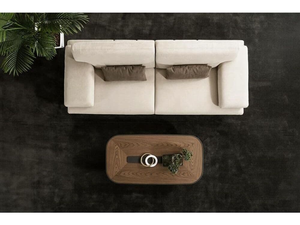 Pasargad Home Positano Delano Dark Beige Brown Upholstered Sofa