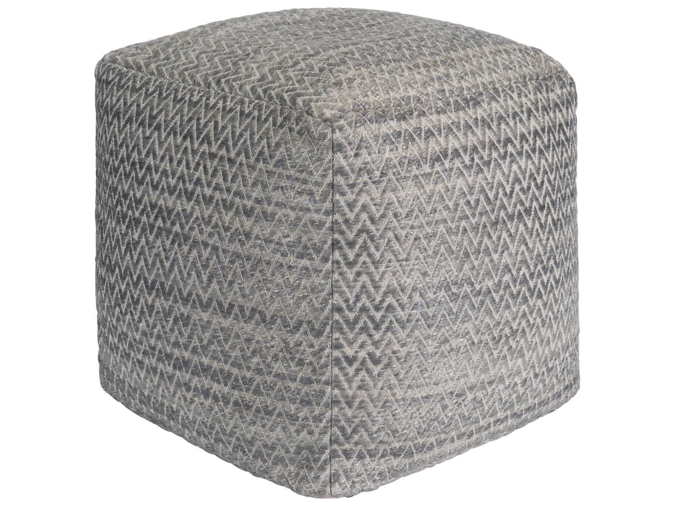 Pasargad Home Galaxy Zig-Zag Grey Pouf